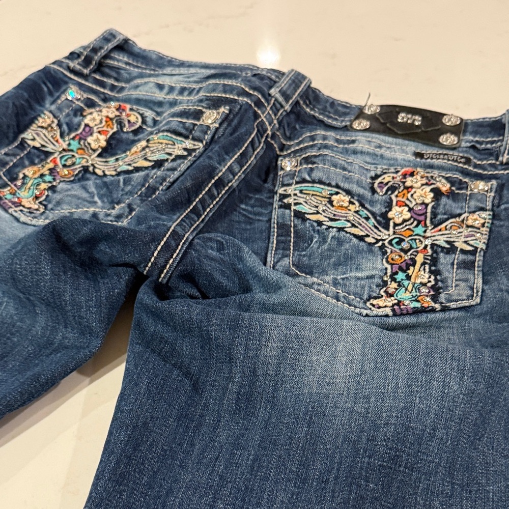 Miss Me Dark Blue Denim Bermudas - Picture 11 of 11